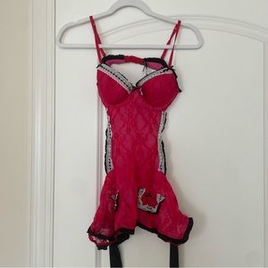 open lace back dress Satin Dress Shirt with Matching Tie Set Red / 18.5 34-35